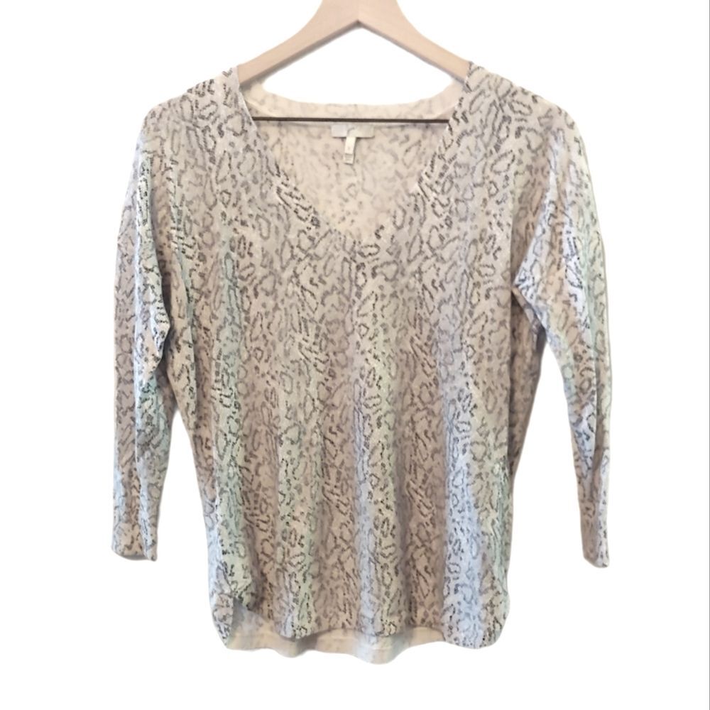 Joie Chyanne Snakeskin Print Sweater Wool Blend S